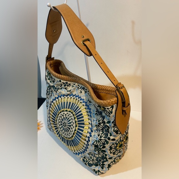 Cole Hann Embroidered Leather Tote Bag with Floral Design - Picture 3 of 9